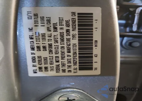 2011 Honda Accord Se z USA, uszkodzony, nr VIN 1HGCP2F62BA107324